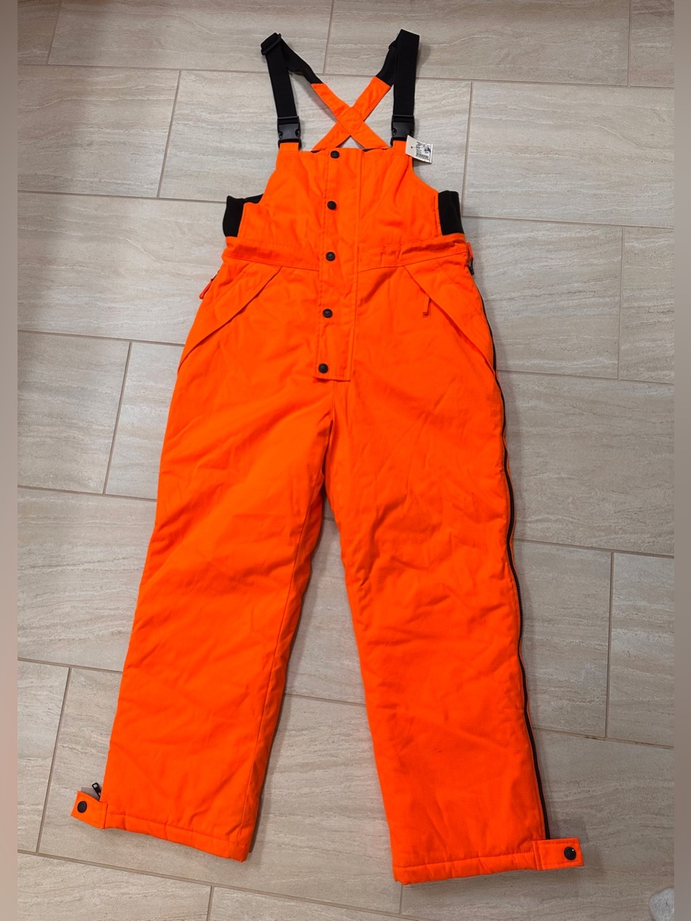 NEW Cabela’s Blaze Orange Insulated Hunting Bib Overalls Women’s Size L READ